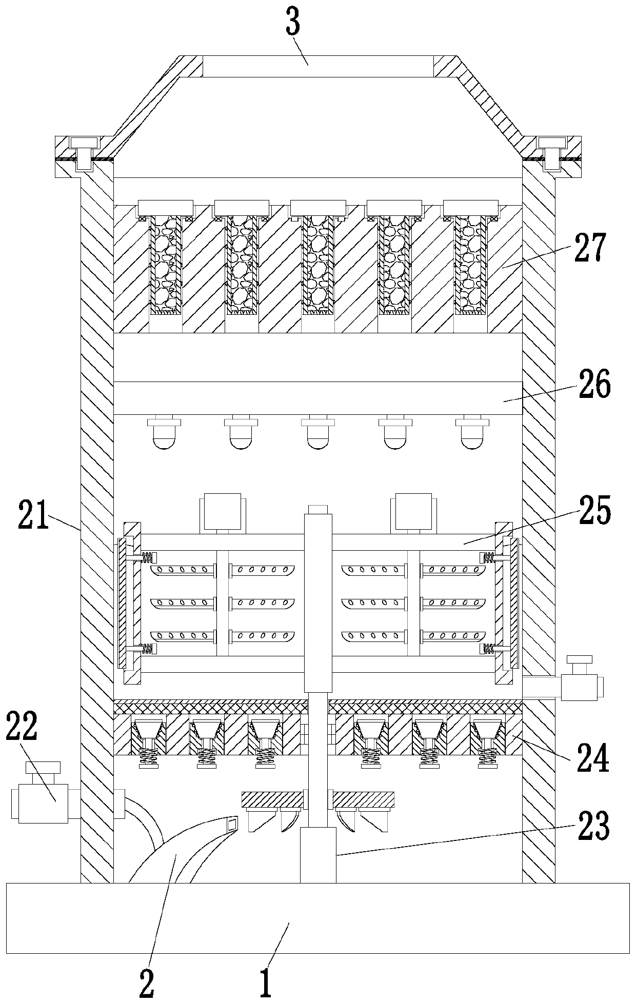 Industrial production high-temperature flue gas purification treatment method