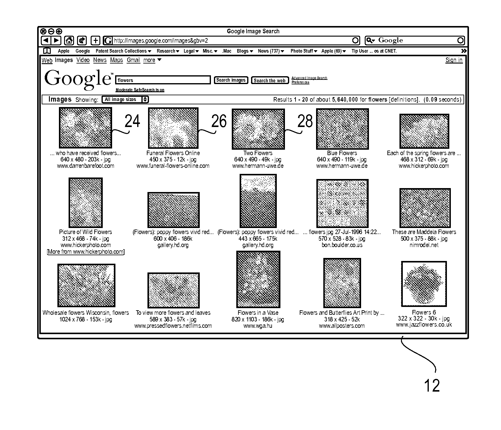 Method and system for displaying photos, videos, rss and other media content in full-screen immersive view and grid-view using a browser feature