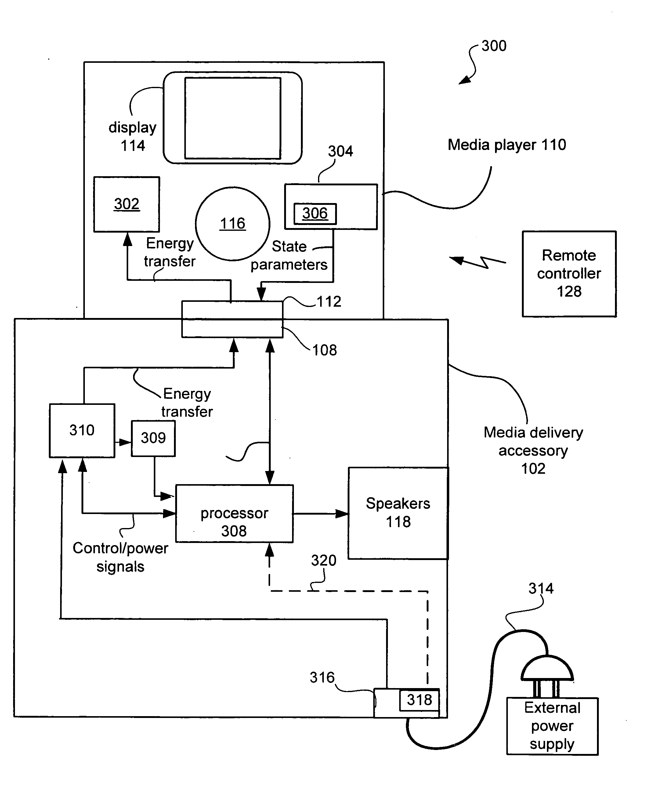 Dynamic power management in a portable media delivery system