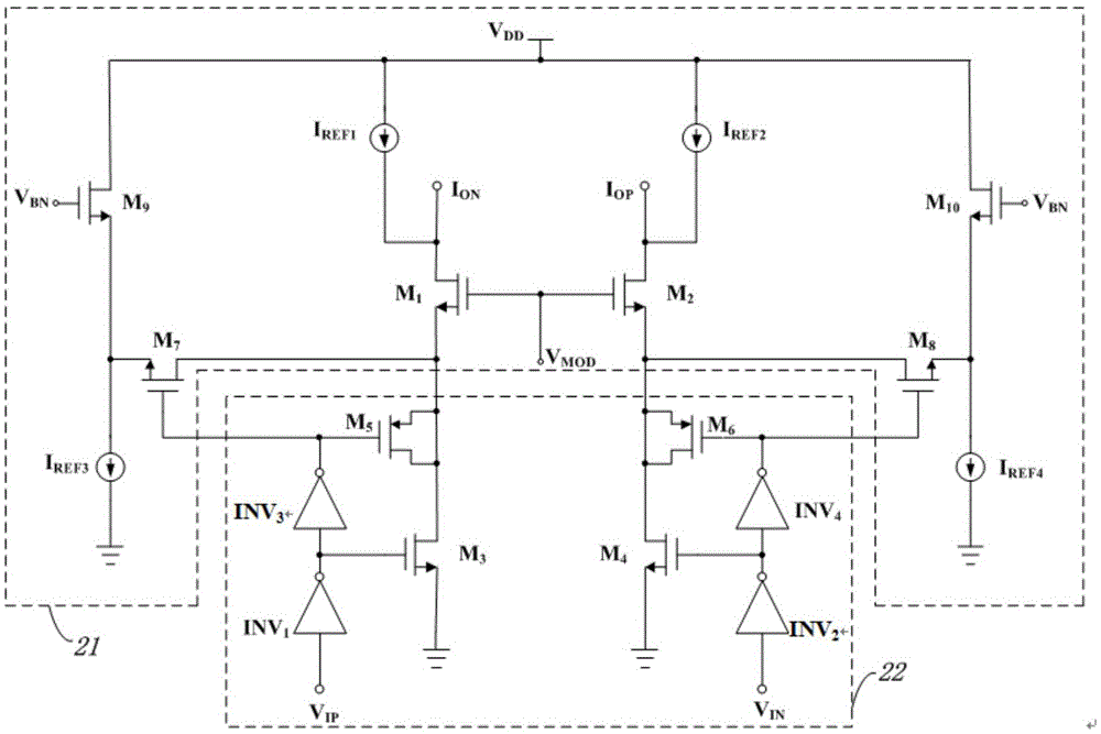 Modulation drive output stage circuit