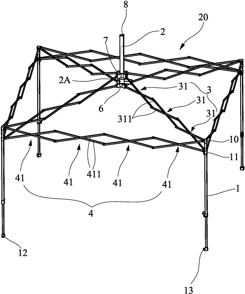 Tent frame rod structure capable of automatically unfolding and folding