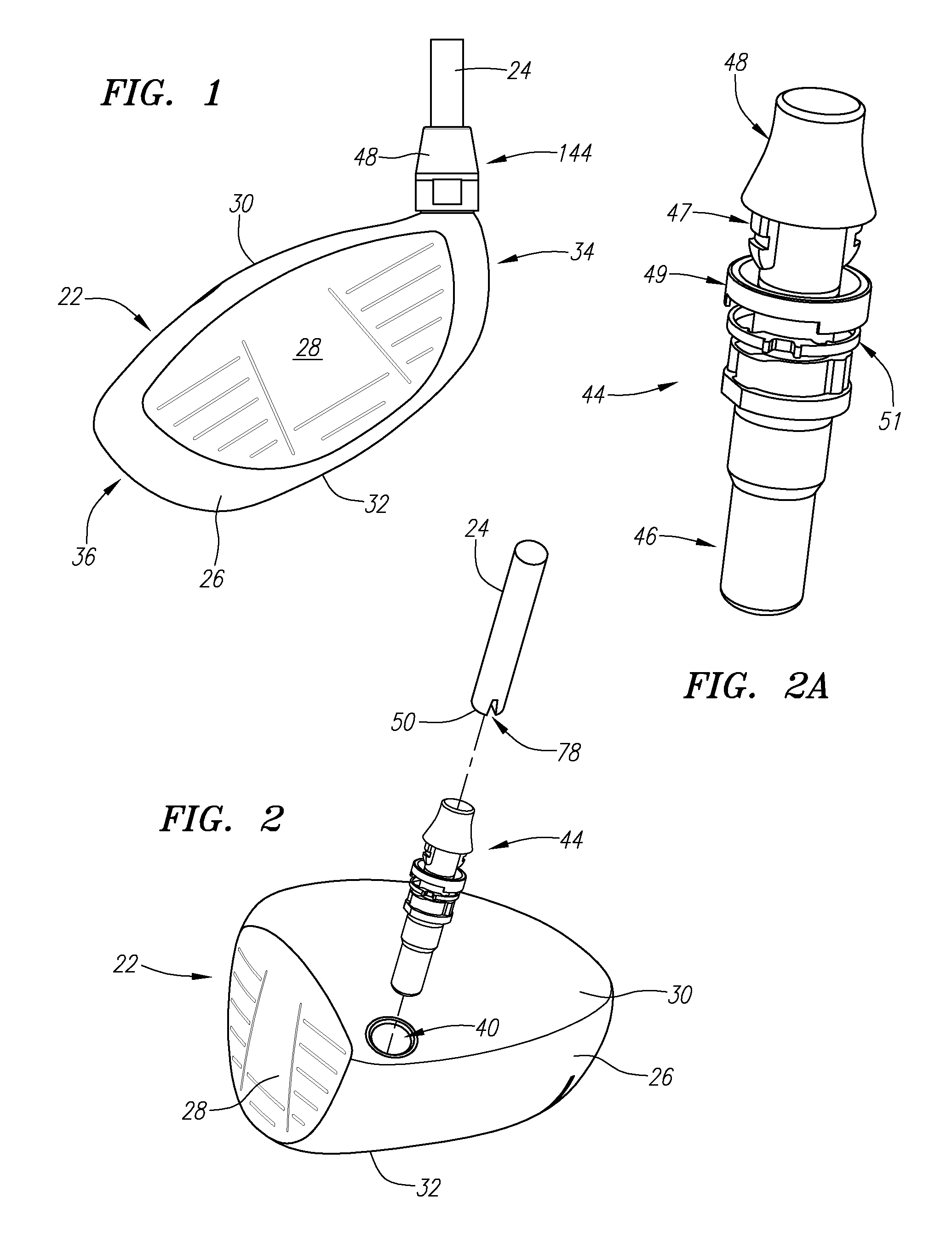 Connection assembly for a golf club