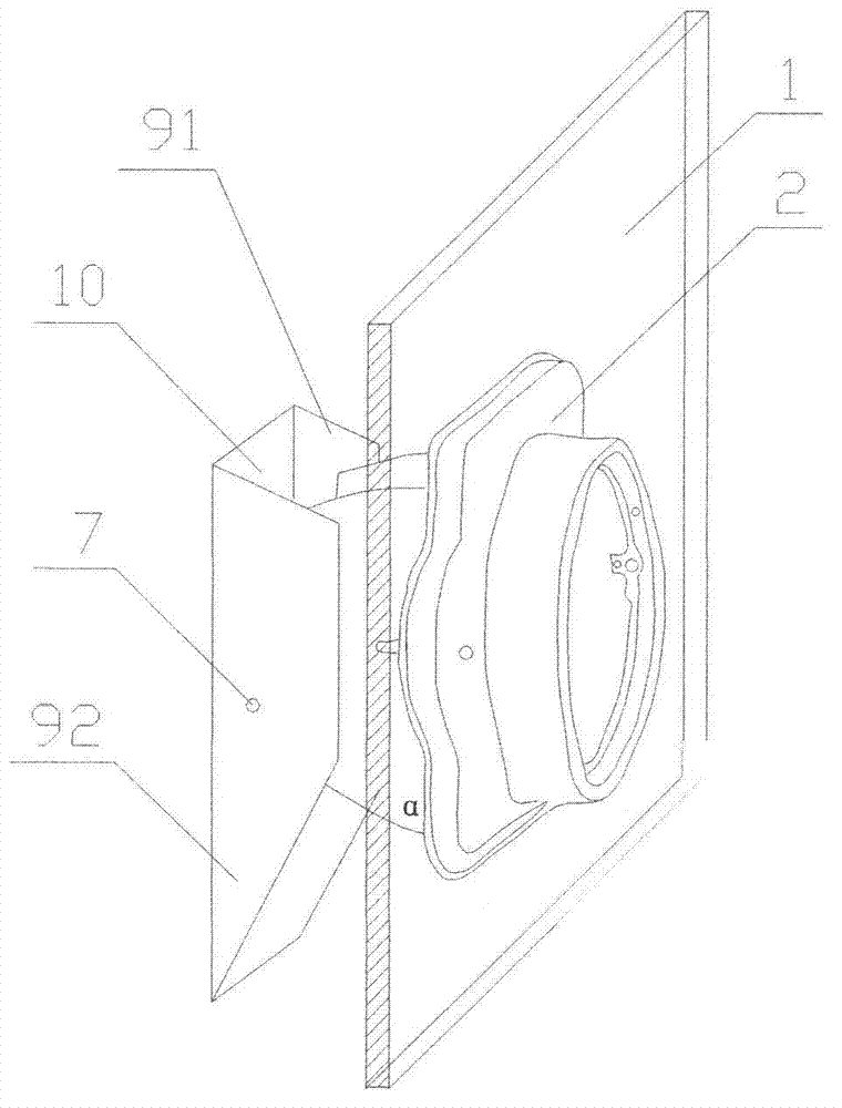 Fireproof air exhaust duct inlet voltage transformation flow guide device