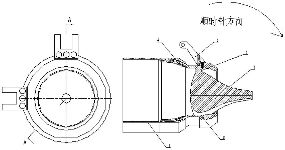 A ball-and-socket type vector nozzle