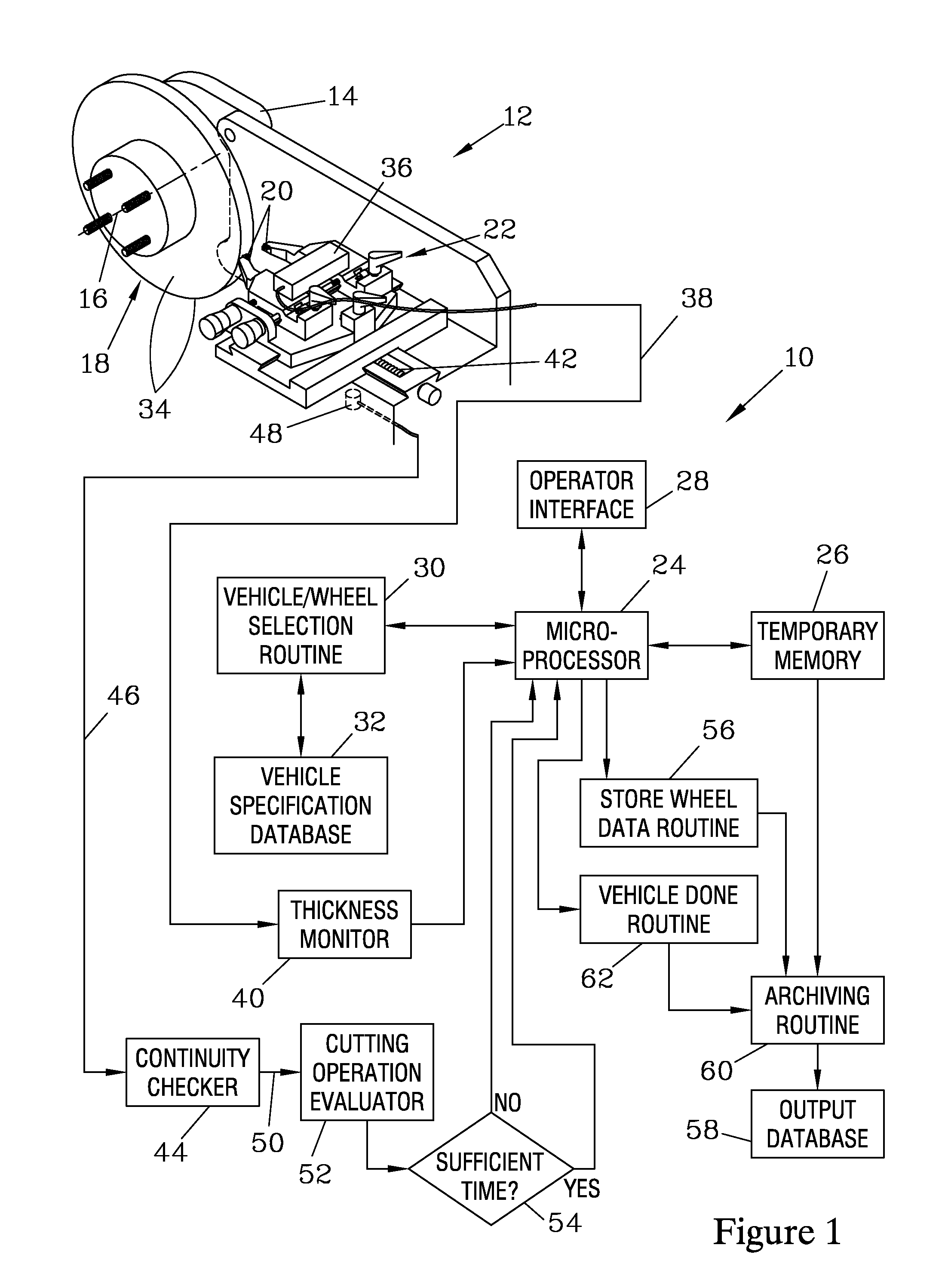 Reporting system for on-vehicle brake lathe