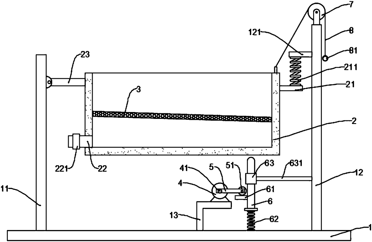 High-efficient and easy-for-discharging sand screening device used at construction site