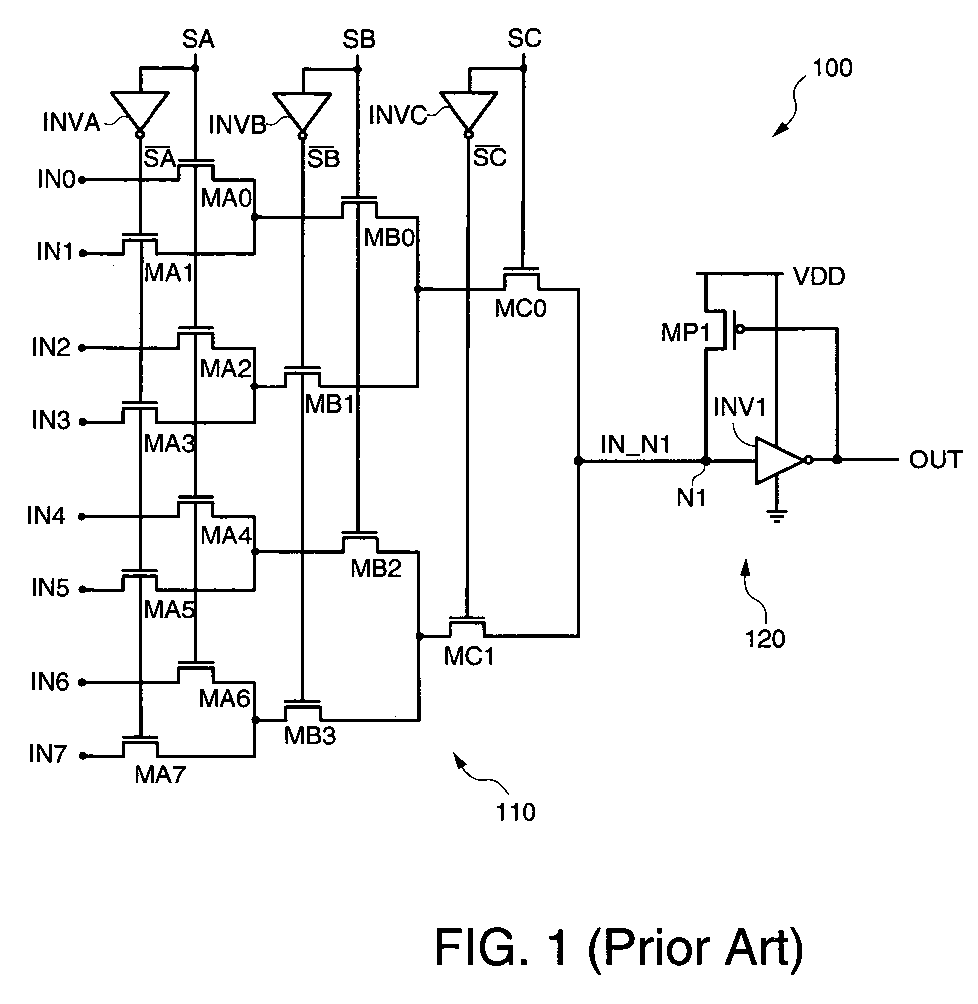 Level-shifting pass gate multiplexer