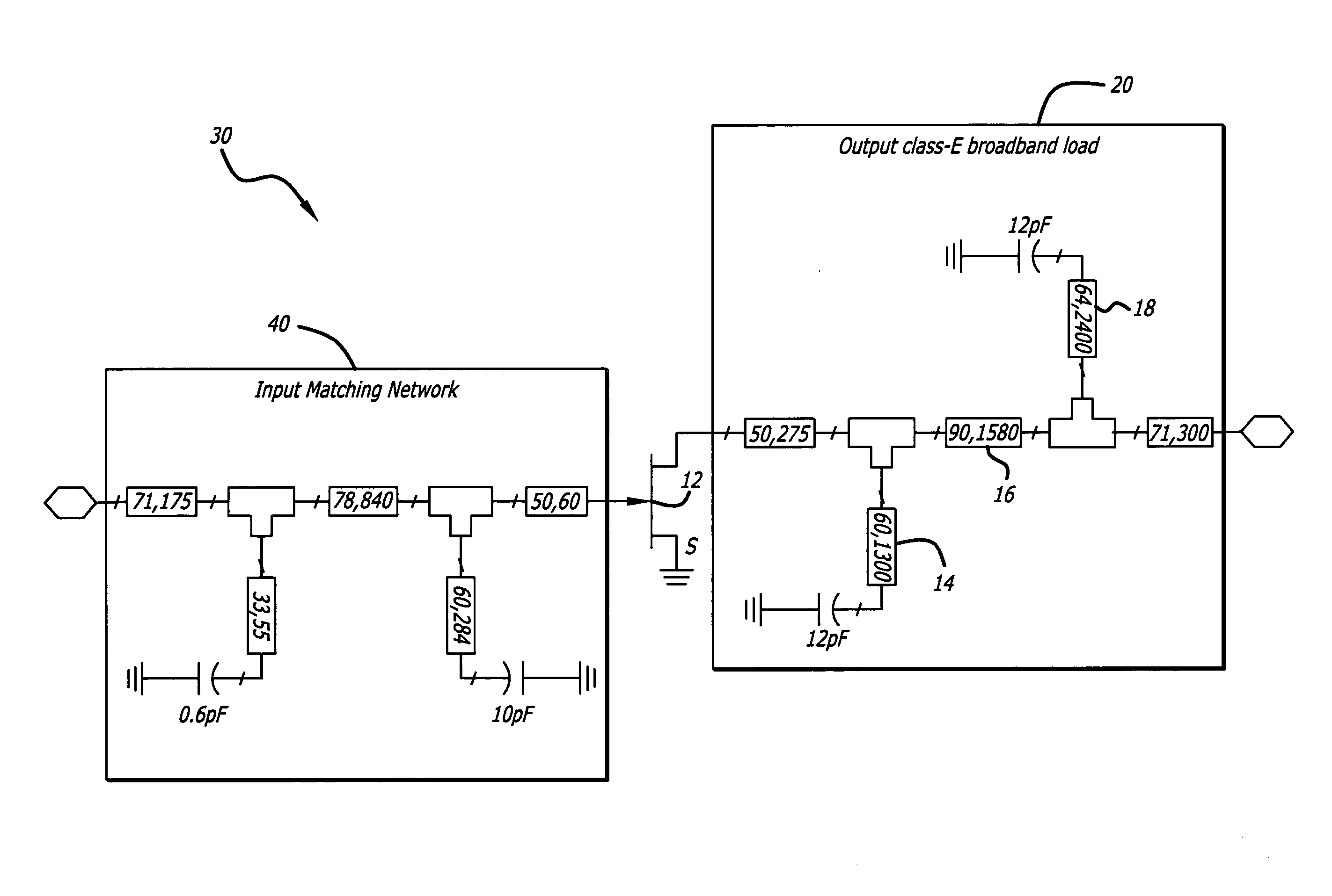 Broadband microwave amplifier