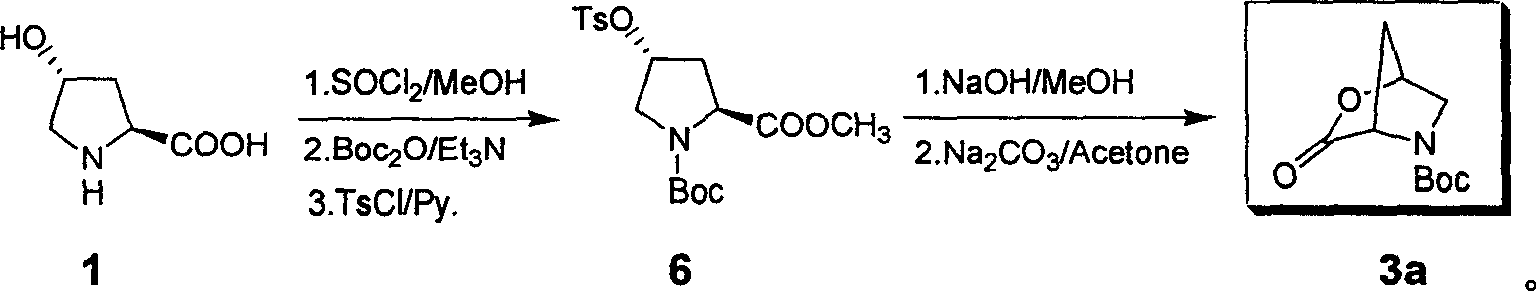 Industrial continuous preparing process of N-tert-butoxy carbonyl-5-aza-2-oxa-3-one-dicyclo-[2,2,1] heptane