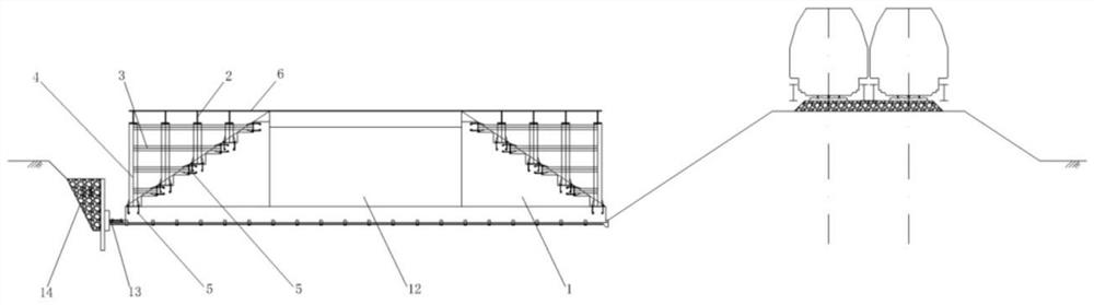 Railway integral type jacking frame interchange system and construction method thereof