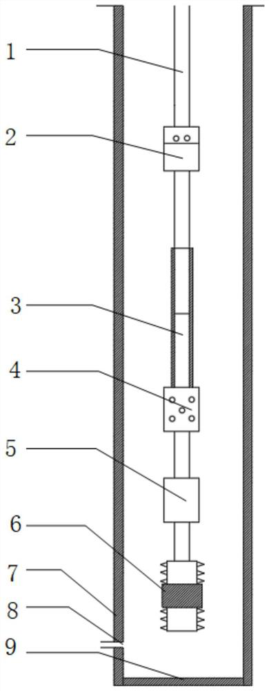 An oil and gas well casing liquid resin plugging and squeezing tool and construction technology