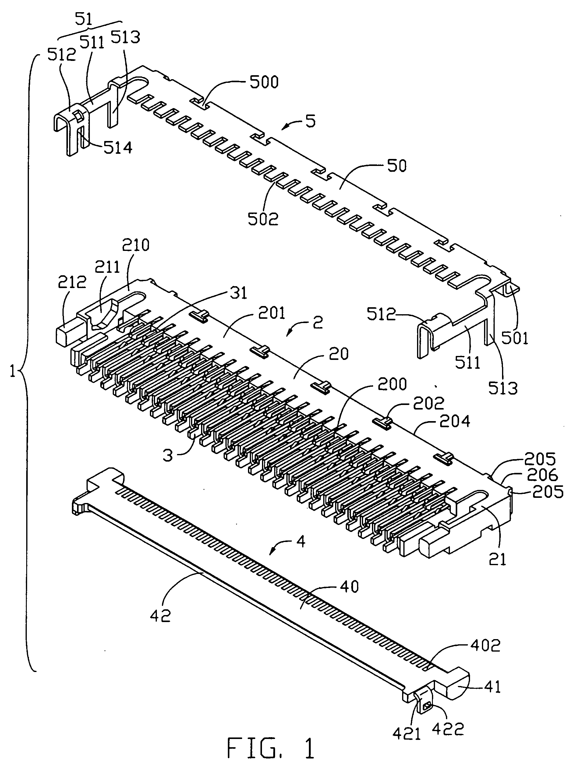 Electrical connector for flexible printed circuit board