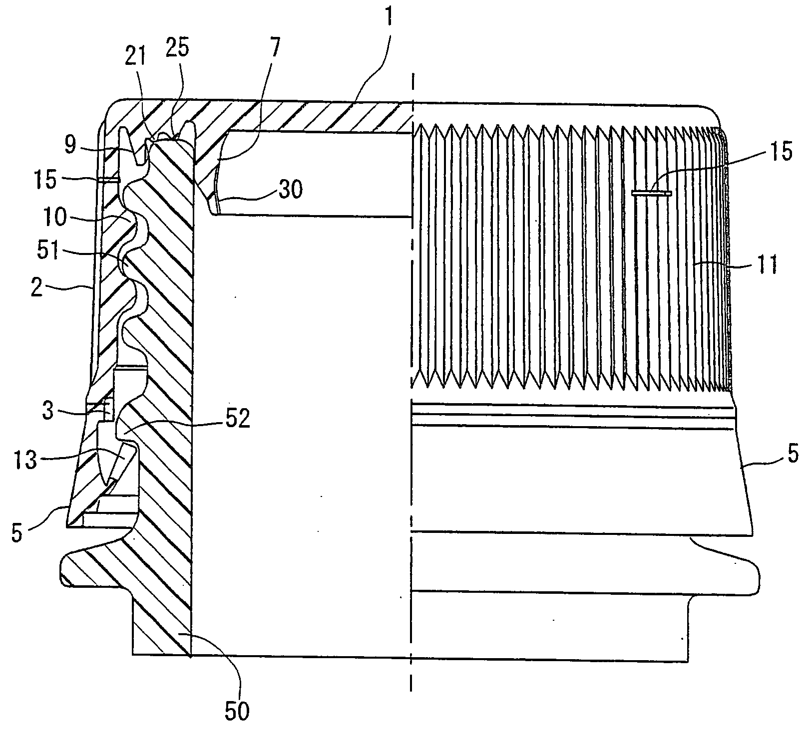 Plastic cap featuring excellent sealing and venting