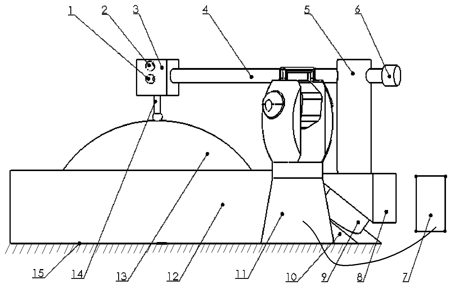 Device and method for measuring effective arm length of swing arm type contourgraph