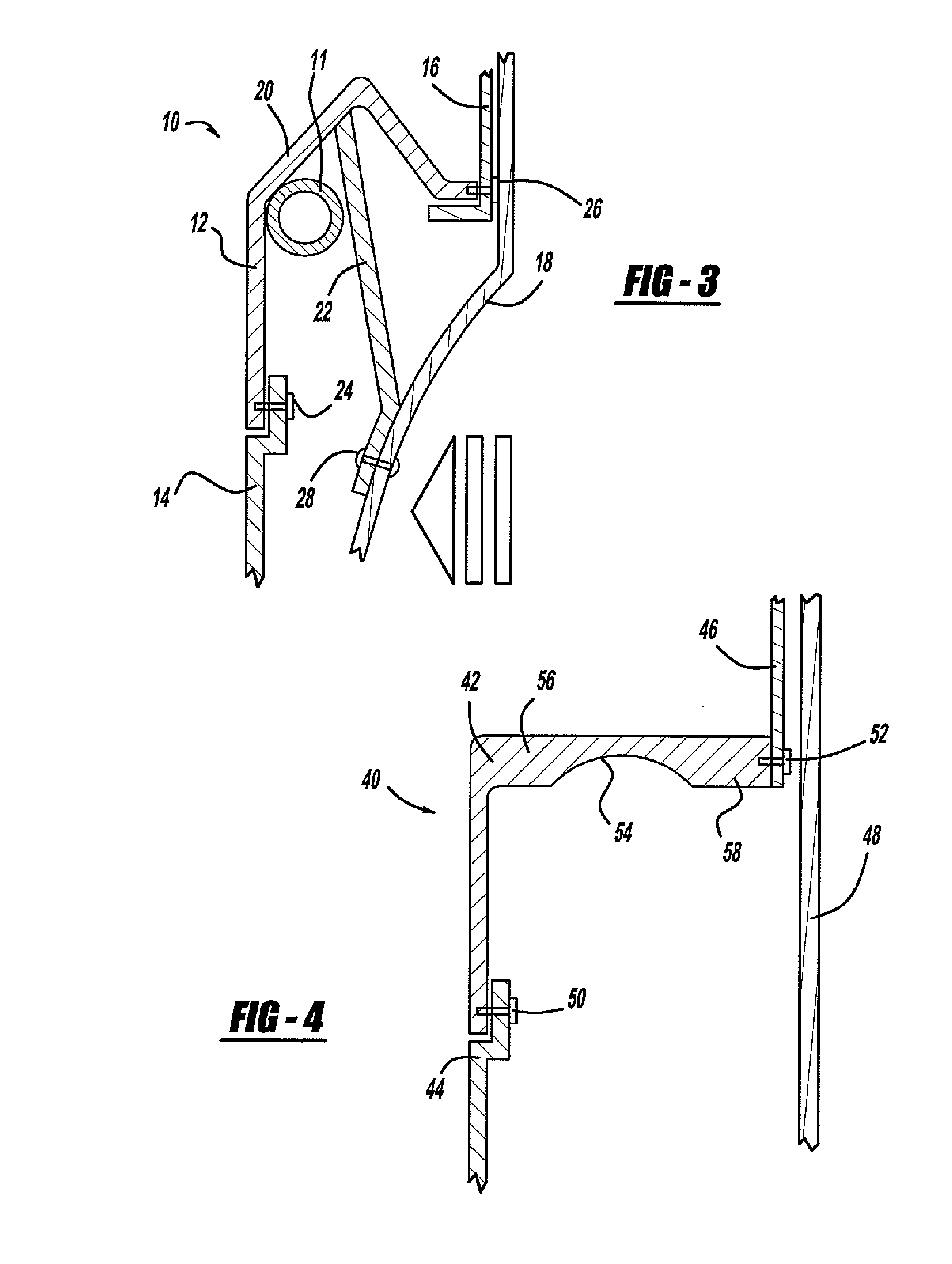 Collapsible door panel support structures and methods of assembly