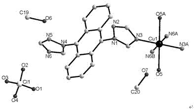 Copper coordination polymer having ion exchange and solvent exchange functions and application of copper coordination polymer