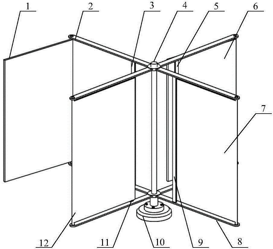 Vertical axis wind power generation impeller comprising flexible blades