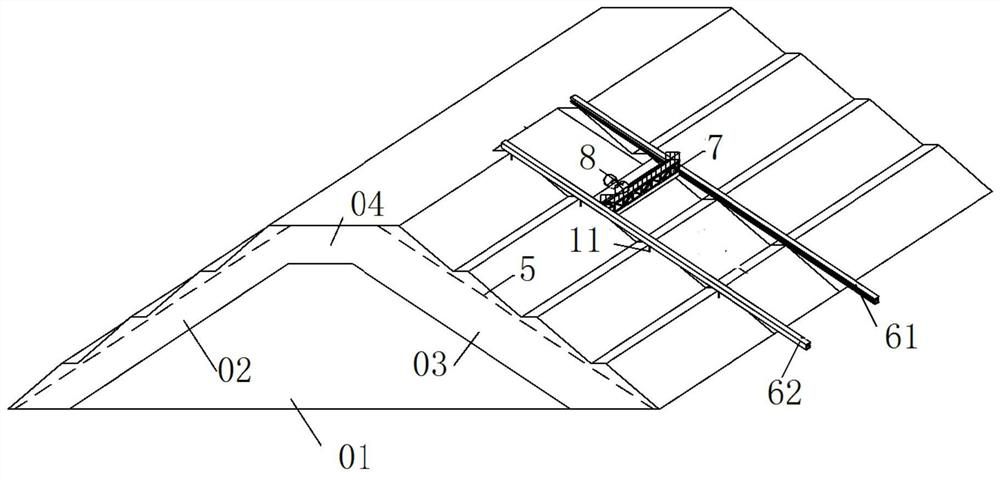 Pipe-protection-free integrated check dam and downstream slope protection layer surface construction technology thereof