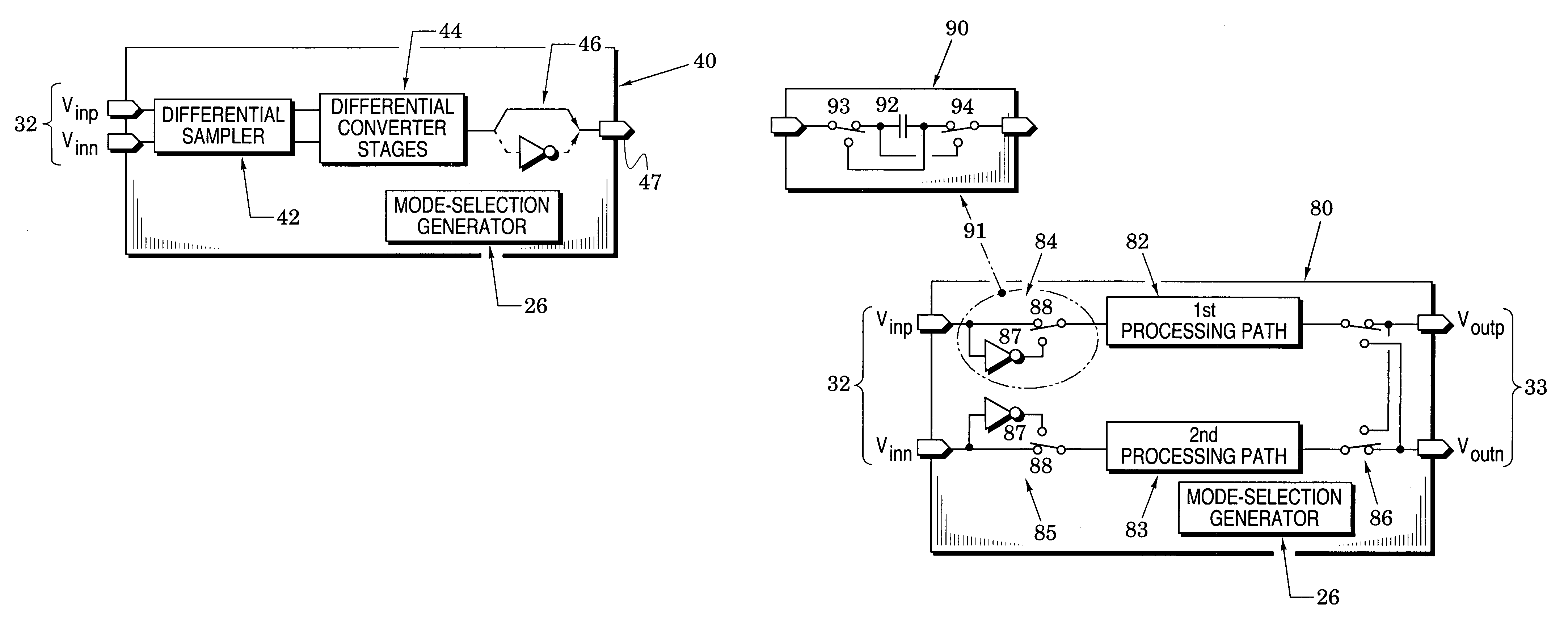 Processing systems and methods that reduce even-order harmonic energy