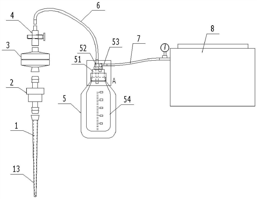 One-way negative pressure adsorption sampling and filtering device and method