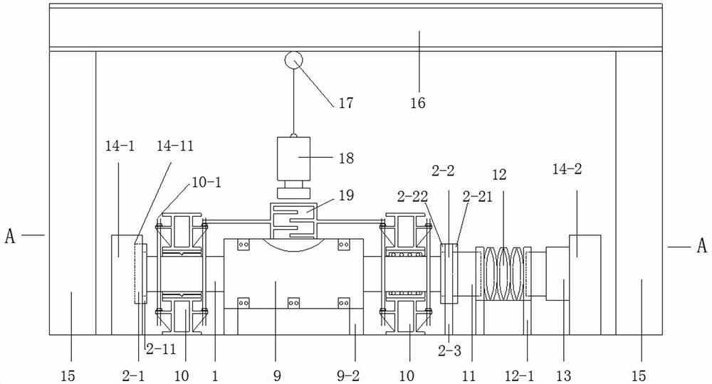 Test device for components under the coupled action of long-term load-corrosion-lateral impact load