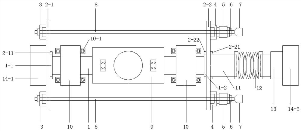 Test device for components under the coupled action of long-term load-corrosion-lateral impact load