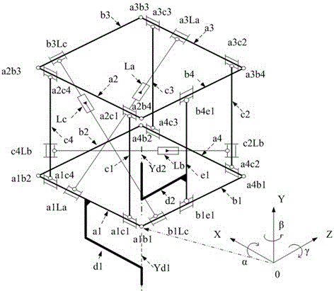 A Cube-Rod Mechanism Realizing the Rotation of Ball-like Joints with Three Degrees of Freedom in Space by Linear Drive