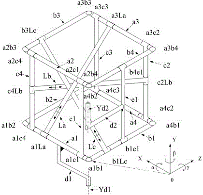 A Cube-Rod Mechanism Realizing the Rotation of Ball-like Joints with Three Degrees of Freedom in Space by Linear Drive