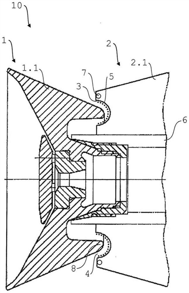 Bell cup or guide-air ring including barrier coating