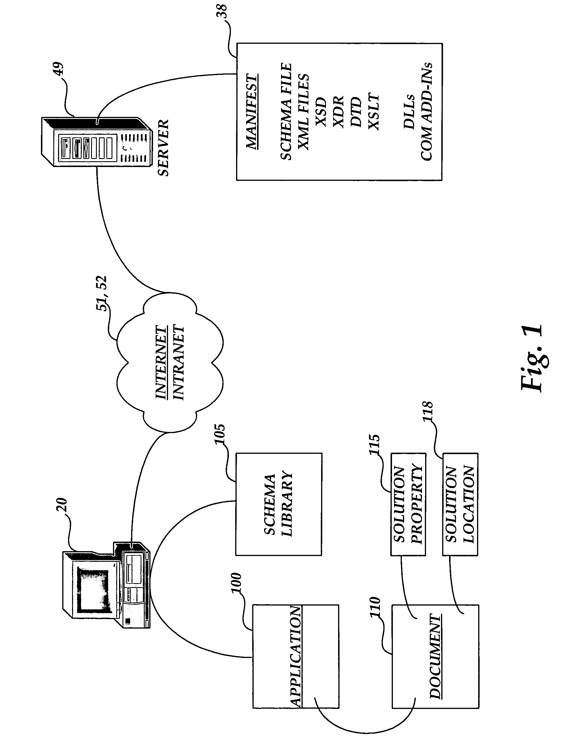 Mechanism for downloading software components from a remote source for use by a local software application