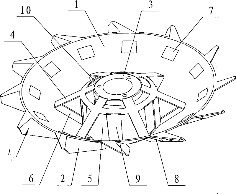 Injection molding impeller and mold of automatic aerator