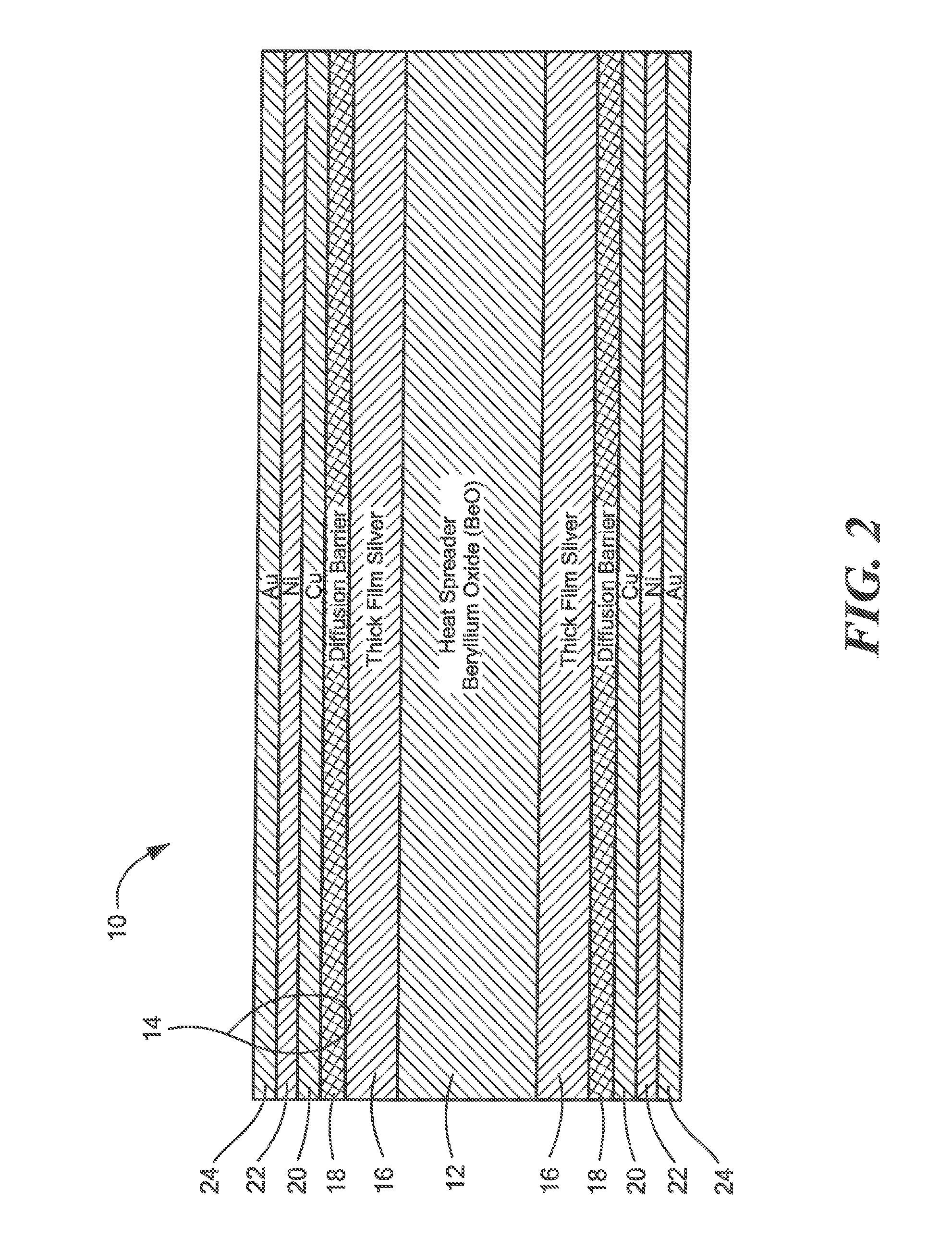 Thermal spreader having inter-metal diffusion barrier layer