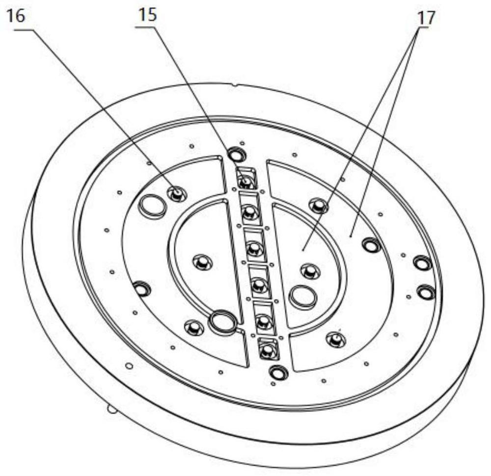 Gas mixing top tray assembly of MOCVD equipment and reaction device