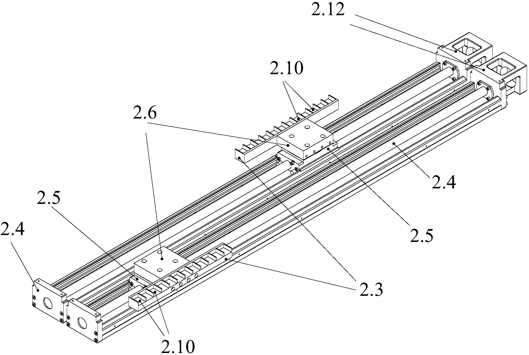 Multi-rail automatic laying equipment for multicolor mosaic particles