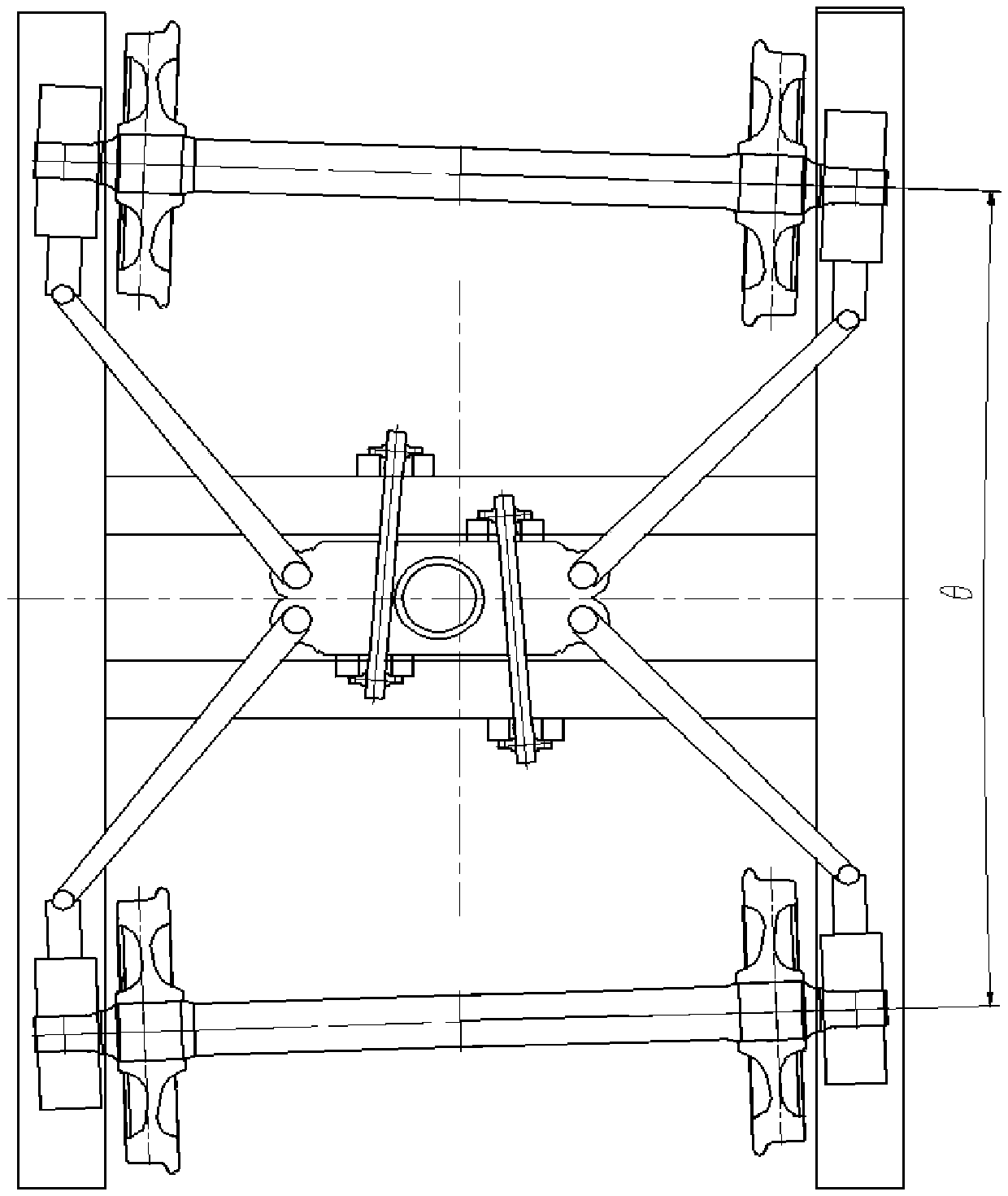 A rail vehicle and its forced guide radial bogie