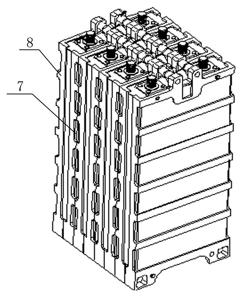 A battery module combination structure suitable for quick-change battery boxes of pure electric buses