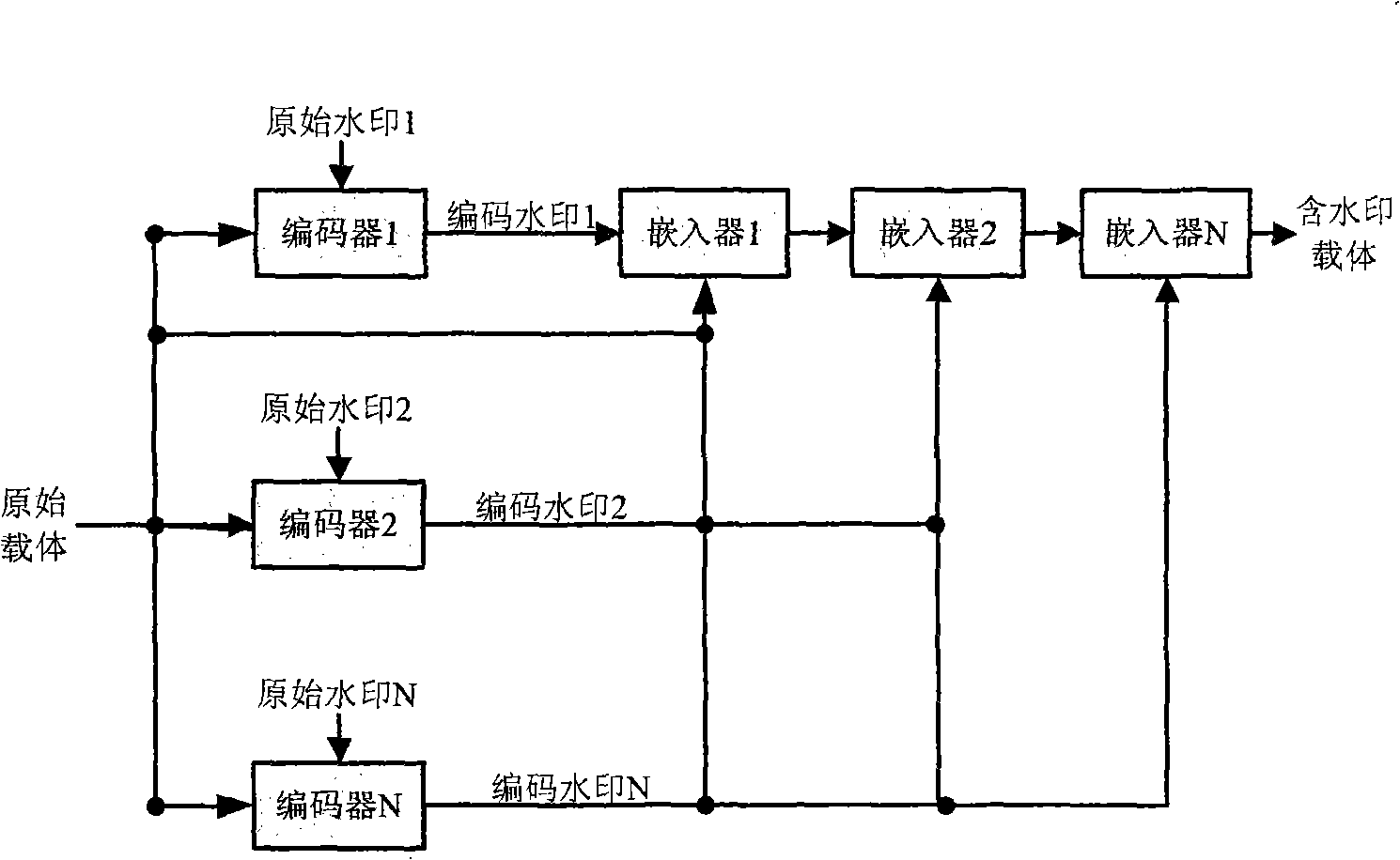 Multi-watermark technology based on network information theory