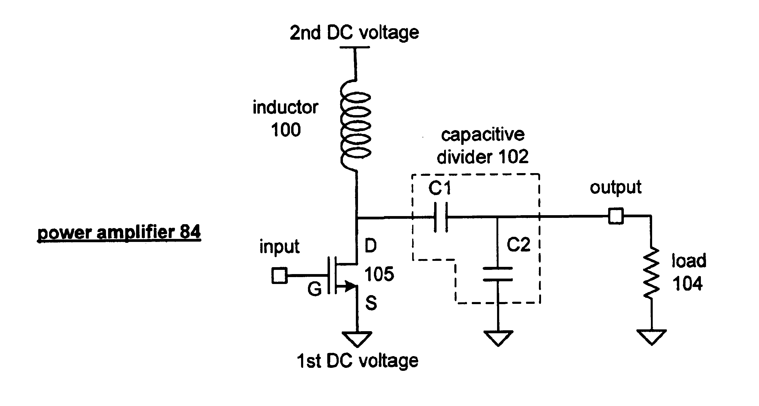 On-chip impedance matching power amplifier and radio applications thereof