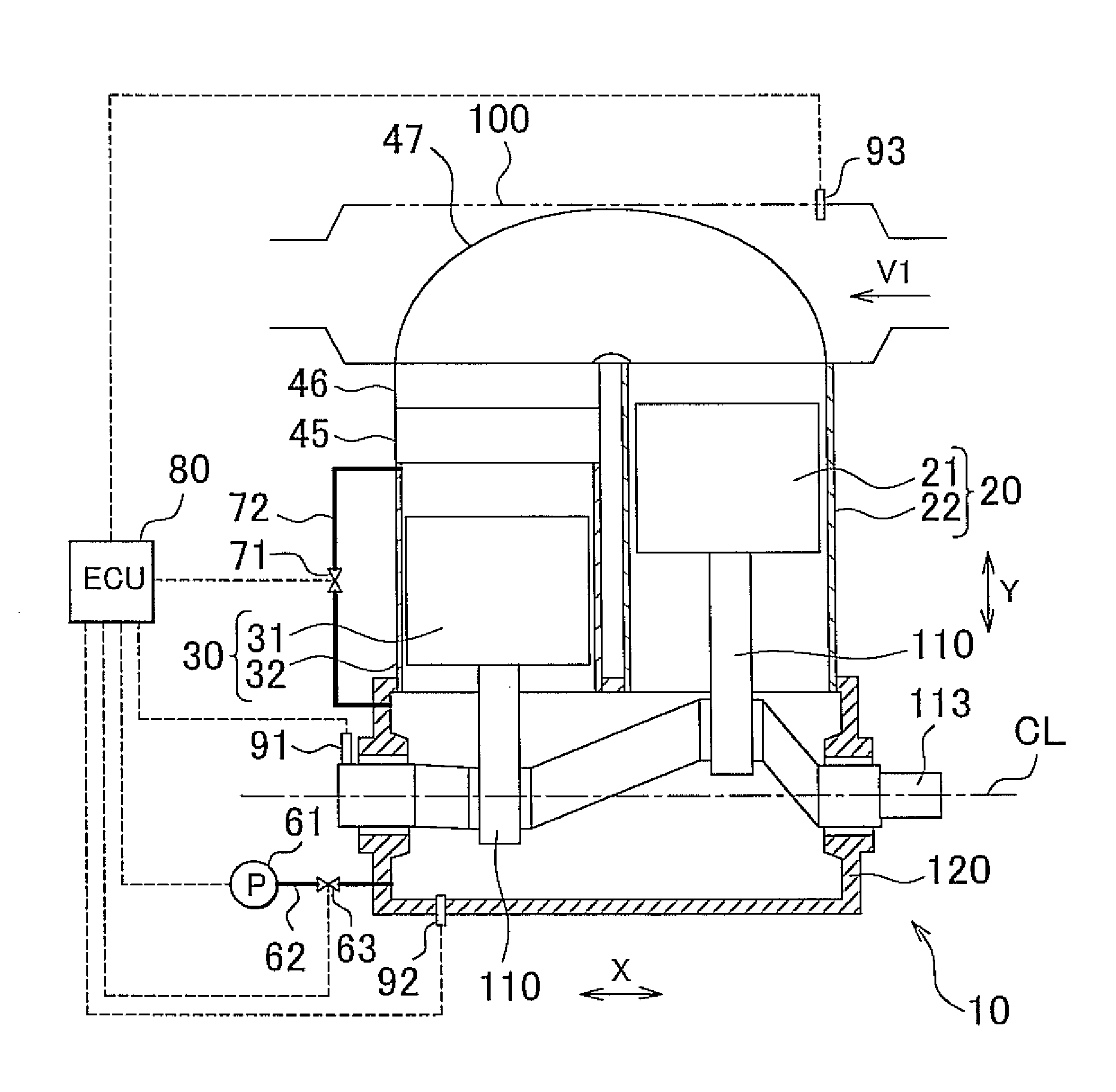 Control device for stirling engine