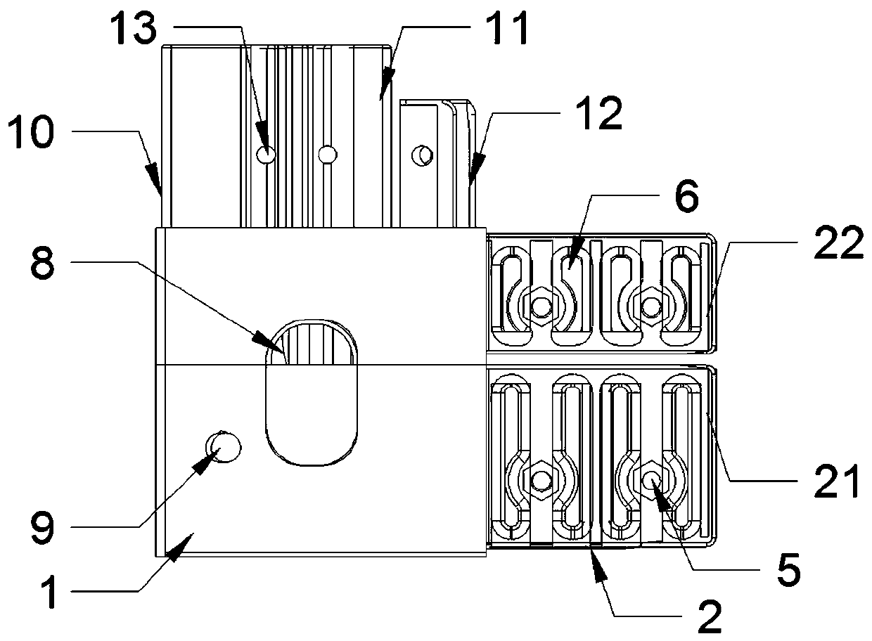 Assembling type house alloy aluminum right-angle lower core piece