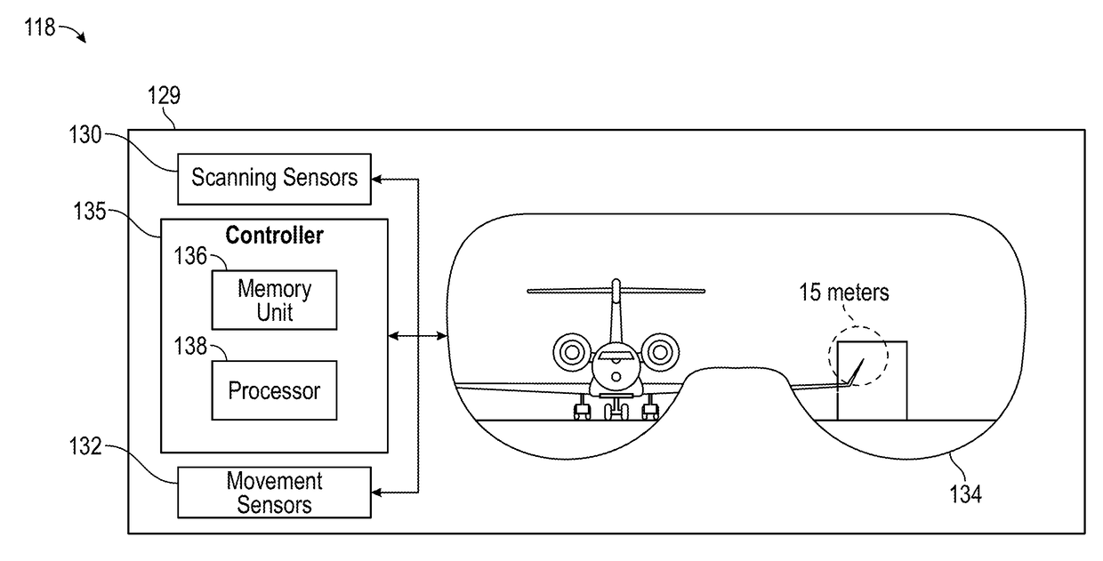 Wearable aircraft towing collision warning devices and methods