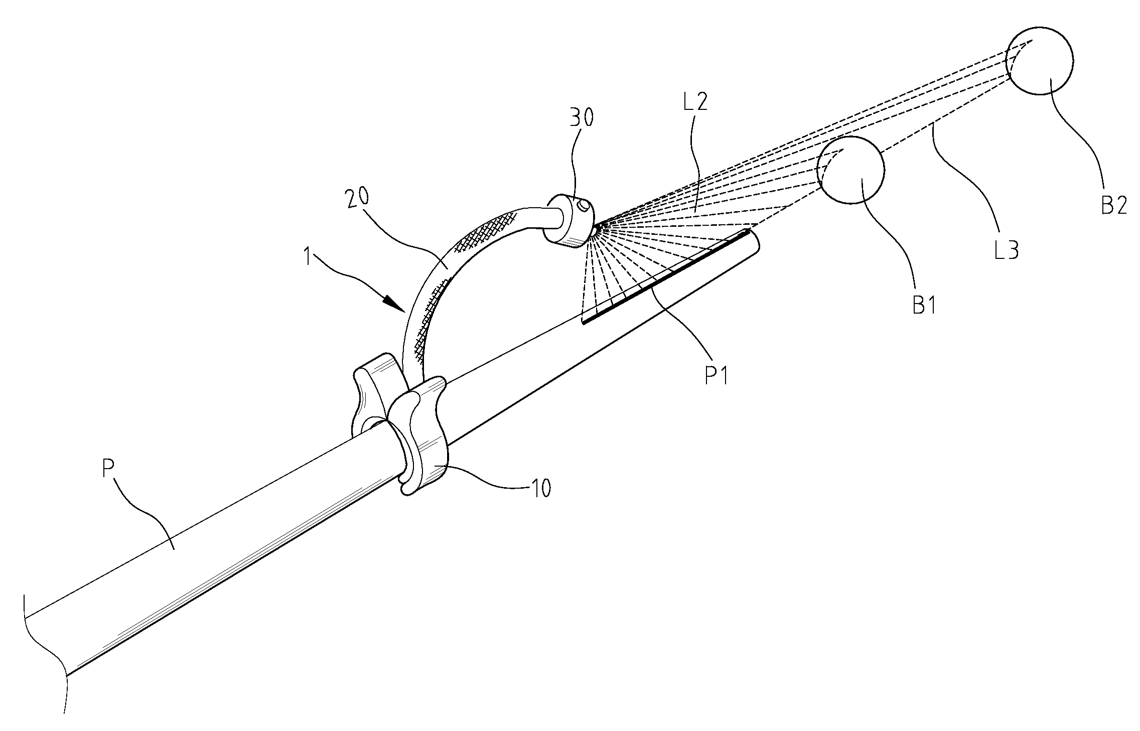 Aiming Device For Billiard Cue