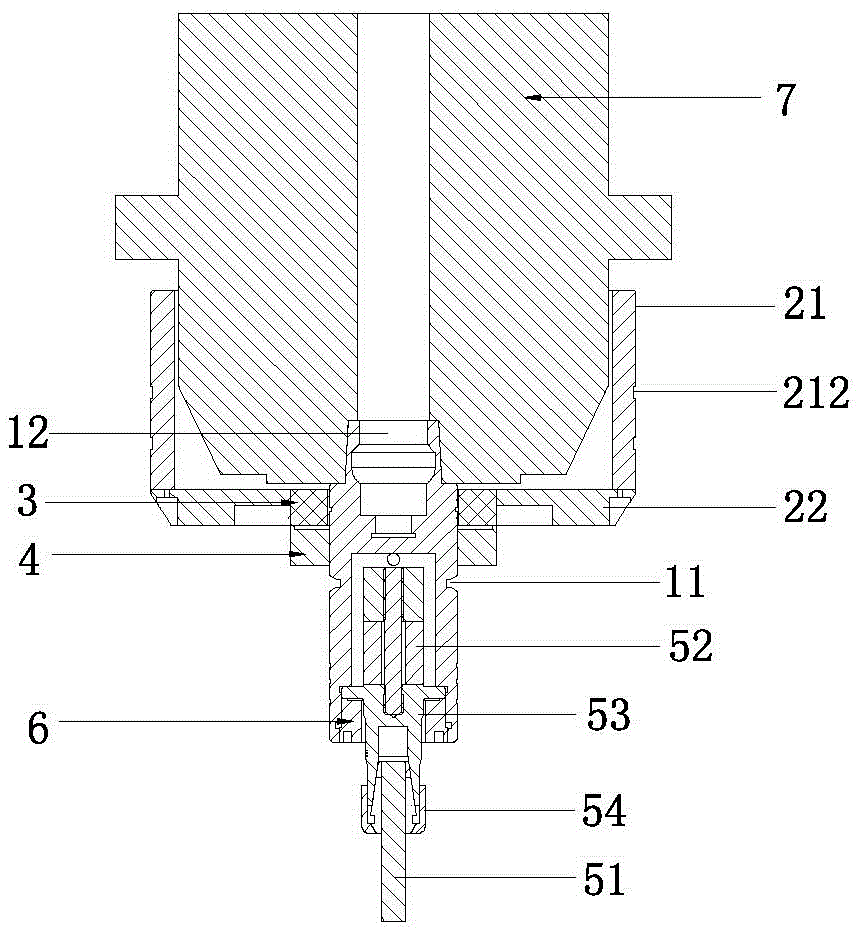 HSK ultrasonic tool handle structure with automatic tool replacement function