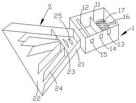 Fan-shaped material distributor