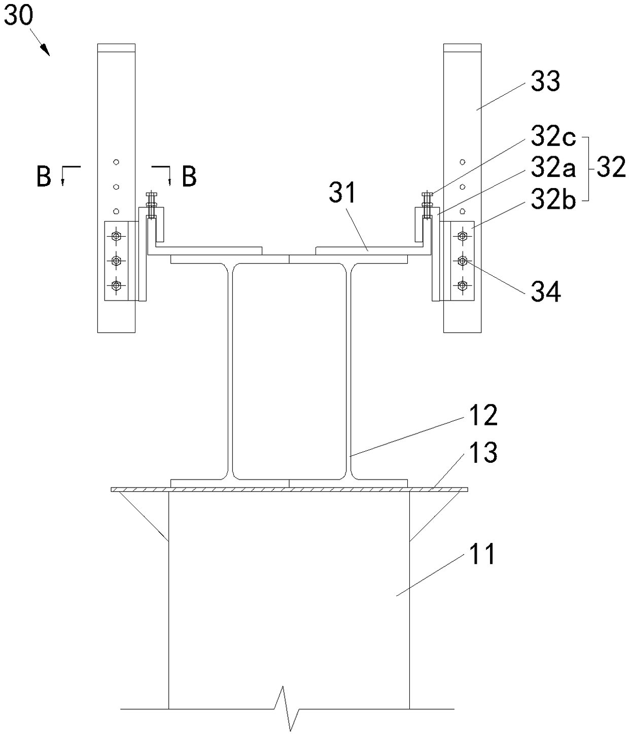 A height adjustment device for a temporary support and its application method