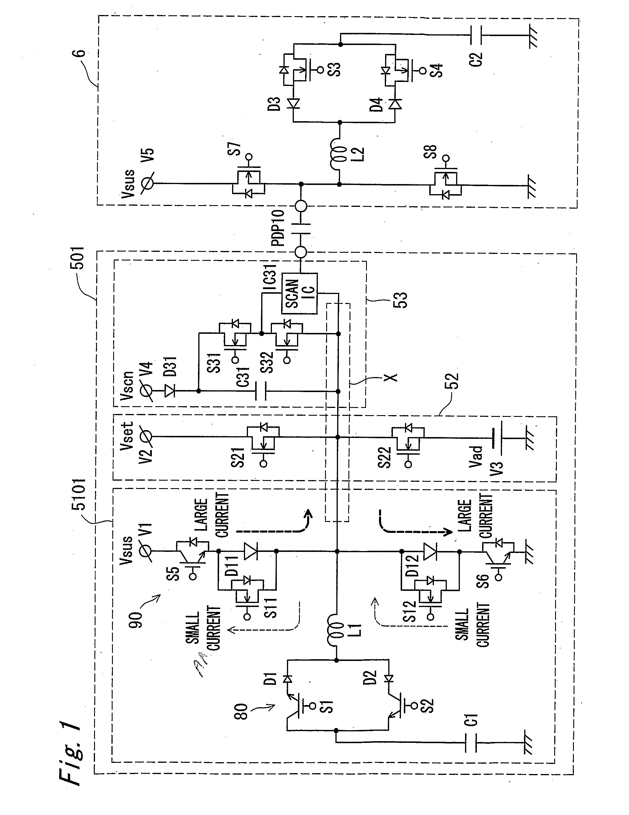 Plasma display panel drive circuit and plasma display apparatus