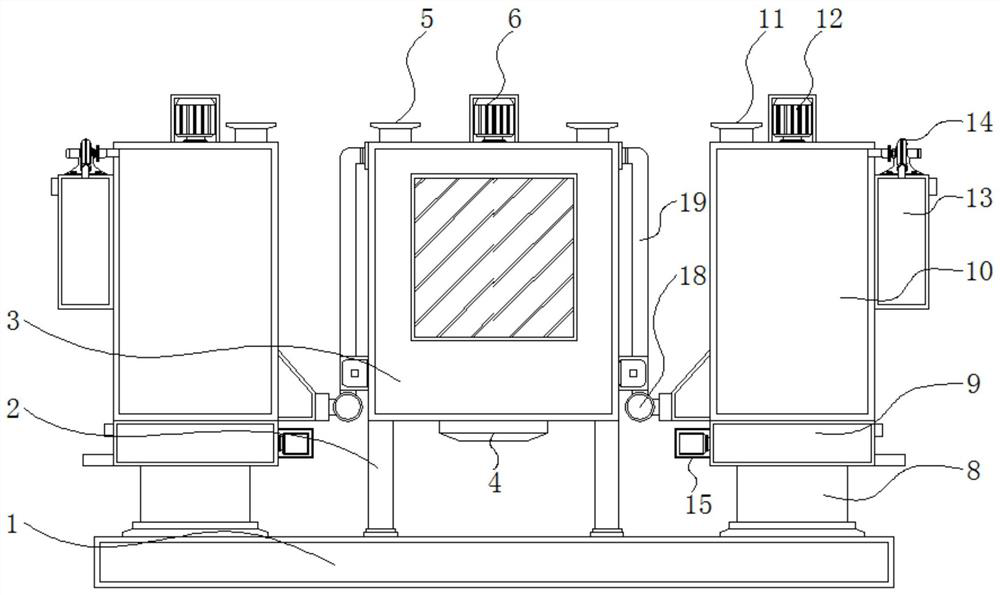 Energy-saving and environment-friendly raw material mixing device with weighing structure for for soldering flux production