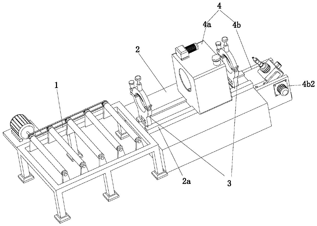 Steel pipe paint spraying machining device