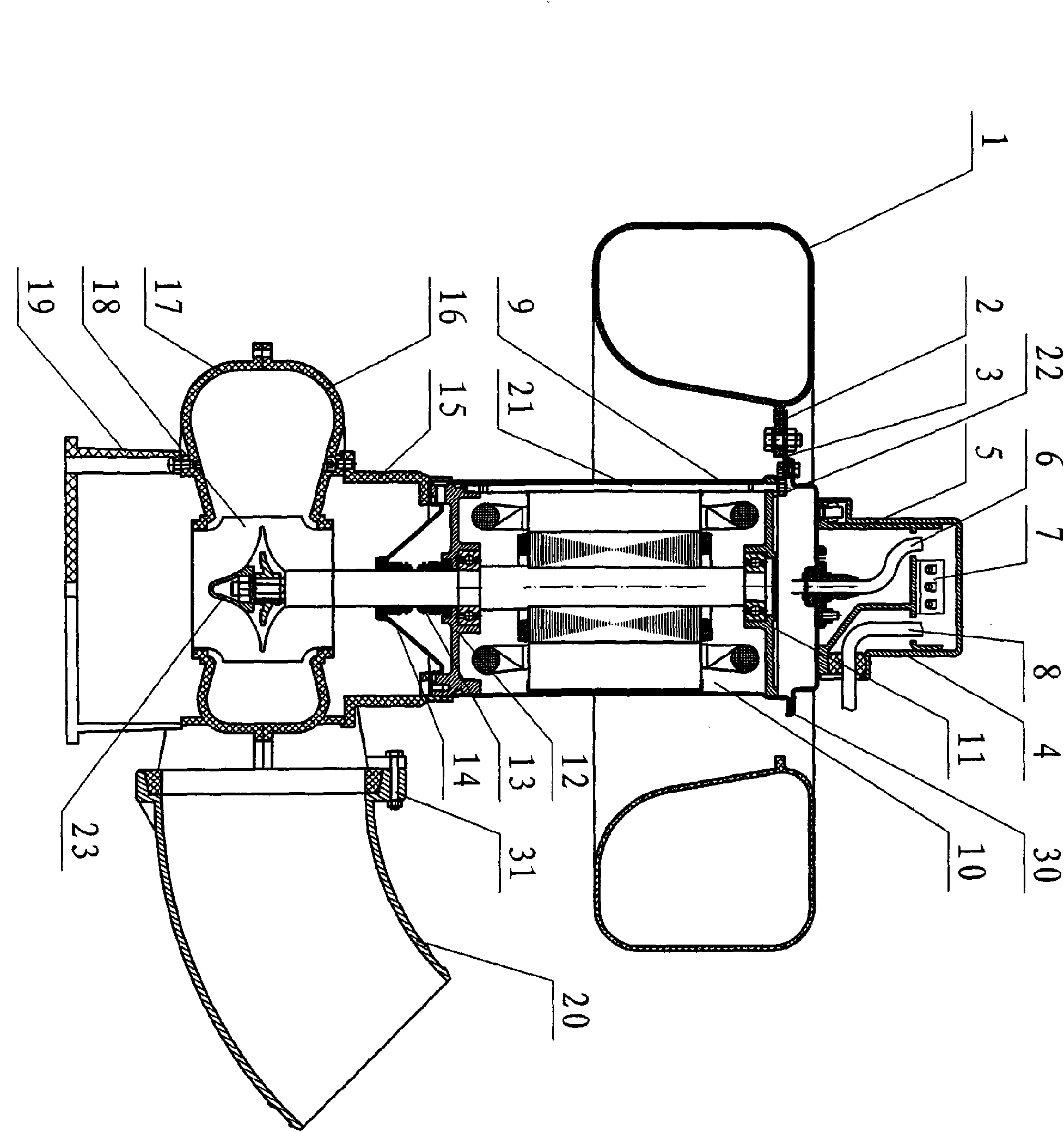 Floating water pump of water cooling motor