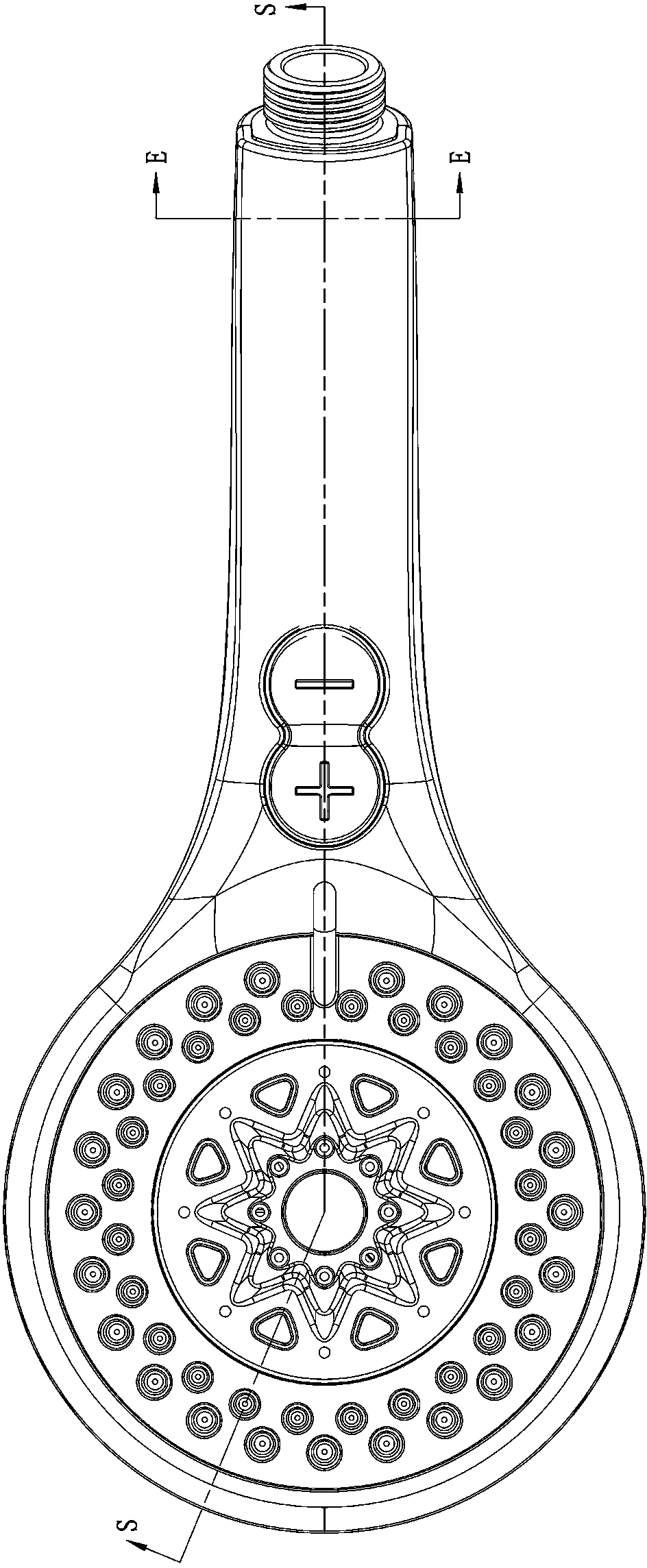 Button control flow shower